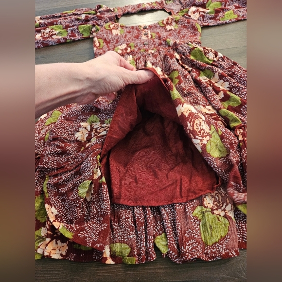 NWT Free People Floral Burgundy Dress - Size XS - Picture 10 of 16